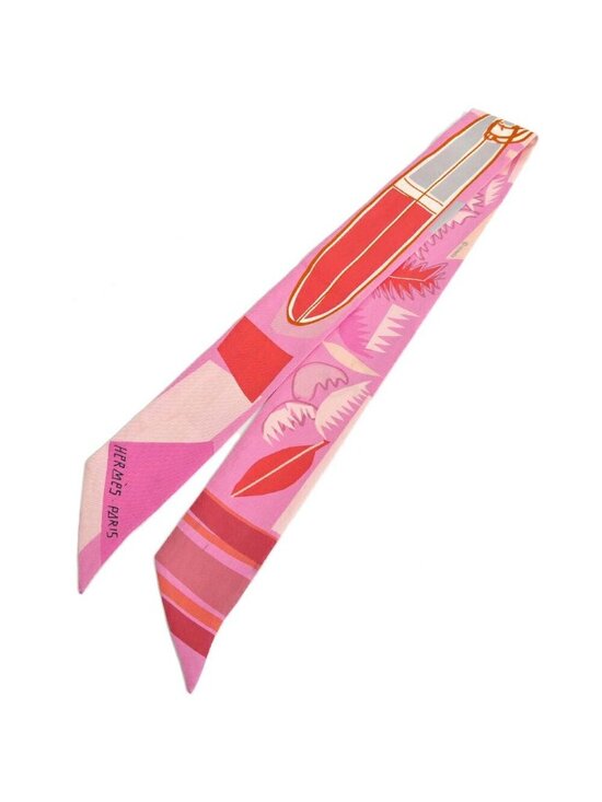 Hermes Tsuiri Pink Sea Surf and Fun Silk 100% Surfboard Pattern Scarf